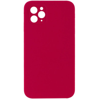 Чохол Silicone Case Square Full Camera Protective (AA) для Apple iPhone 11 Pro Max (6.5") Червоний / Rose Red - Інтернет-магазин спільних покупок ToGether