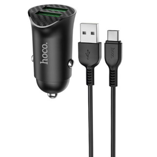 АЗП Hoco Z39 QC3.0 (2USB) + Type-C Чорний - Інтернет-магазин спільних покупок ToGether