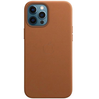 Шкіряний чохол Leather Case (AAA) with MagSafe and Animation для Apple iPhone 12 Pro / 12 (6.1") Saddle Brown - Інтернет-магазин спільних покупок ToGether