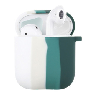 Силіконовий футляр Colorfull для навушників AirPods 1/2 Білий / Зелений - Інтернет-магазин спільних покупок ToGether