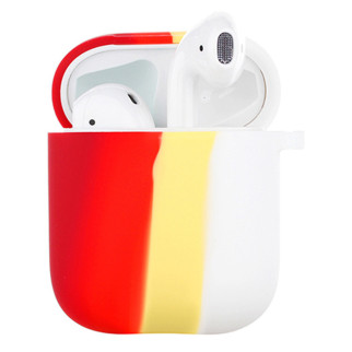 Силіконовий футляр Colorfull для навушників AirPods 1/2 Червоний / Білий - Інтернет-магазин спільних покупок ToGether