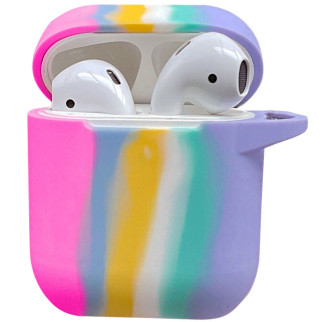 Силіконовий футляр Colorfull для навушників AirPods 1/2 Темно-рожевий / Блакитний - Інтернет-магазин спільних покупок ToGether