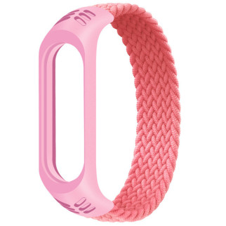 Тканинний монобраслет Braided Solo Loop для Xiaomi Mi Band 3/4/5/6 (L) Рожевий - Інтернет-магазин спільних покупок ToGether