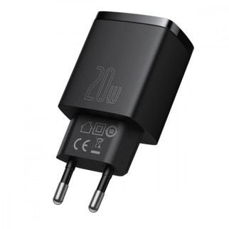 МЗП Baseus Compact Quick Charger 20W QC+ PD (Type-C + 1USB) (CCXJ-B) Black - Інтернет-магазин спільних покупок ToGether