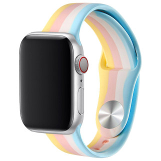 Силіконовий ремінець Rainbow для Apple watch 38mm / 40mm Жовтий / Блакитний - Інтернет-магазин спільних покупок ToGether