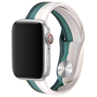 Силіконовий ремінець Rainbow для Apple watch 42mm / 44mm Білий / Зелений - Інтернет-магазин спільних покупок ToGether