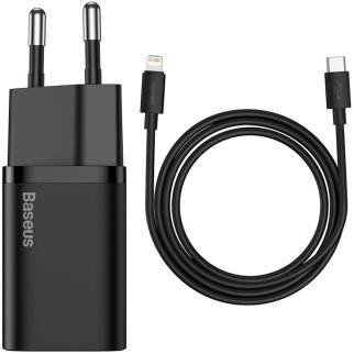 МЗП Baseus Super Si Quick Charger 1C 20W + кабель Type-C to Lightning (TZCCSUP-B) Чорний - Інтернет-магазин спільних покупок ToGether