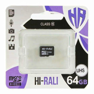 Карта пам'яті Hi-Rali microSDXC (UHS-1) 64 GB Card Class 10 без адаптера Чорний - Інтернет-магазин спільних покупок ToGether