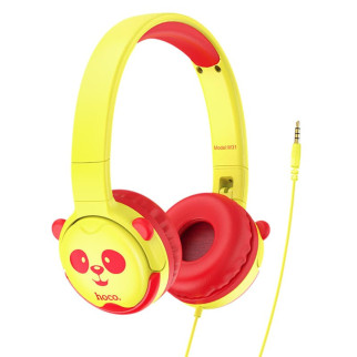 Накладні навушники Hoco W31 Childrens (3.5mm/1.2m) Жовто-червоний - Інтернет-магазин спільних покупок ToGether