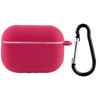 Силіконовий футляр New з карабіном для навушників Airpods Pro Червоний / Rose Red - Інтернет-магазин спільних покупок ToGether