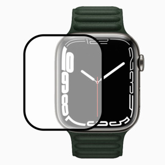 Полімерна плівка 3D (full glue) (тех.пак) для Apple Watch Series 7/8/9 41mm Чорний - Інтернет-магазин спільних покупок ToGether