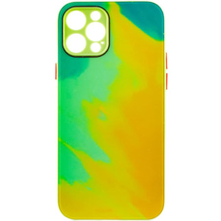 Чохол TPU+Glass Impasto abstract для Apple iPhone 12 Pro (6.1") Yellow green - Інтернет-магазин спільних покупок ToGether
