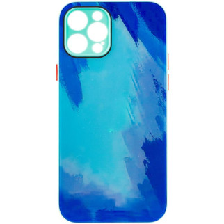 Чохол TPU+Glass Impasto abstract для Apple iPhone 12 Pro (6.1") Blue - Інтернет-магазин спільних покупок ToGether