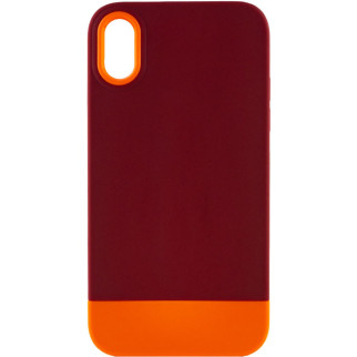 Чохол TPU+PC Bichromatic для Apple iPhone XR (6.1") Brown burgundy / Orange - Інтернет-магазин спільних покупок ToGether