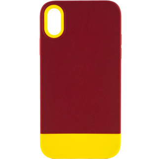 Чохол TPU+PC Bichromatic для Apple iPhone XR (6.1") Brown burgundy / Yellow - Інтернет-магазин спільних покупок ToGether