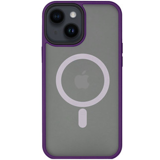 TPU+PC чохол Metal Buttons with MagSafe для Apple iPhone 14 (6.1") Темно-фіолетовий - Інтернет-магазин спільних покупок ToGether