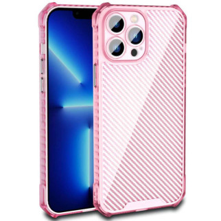 Чохол TPU Ease Carbon color series для Apple iPhone 13 Pro (6.1") Рожевий / Прозорий - Інтернет-магазин спільних покупок ToGether