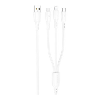 Дата кабель Borofone BX71 USB to 3in1 (1m) Білий - Інтернет-магазин спільних покупок ToGether