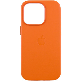 Шкіряний чохол Leather Case (AAA) with MagSafe and Animation для Apple iPhone 14 Pro Max (6.7") Orange - Інтернет-магазин спільних покупок ToGether