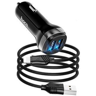 АЗП Hoco Z40 (2USB 2.4A) + Lightning Чорний - Інтернет-магазин спільних покупок ToGether