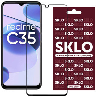 Захисне скло SKLO 3D для Realme C35 Чорний - Інтернет-магазин спільних покупок ToGether