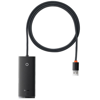 Перехідник HUB Baseus Lite Series 4-Port USB-A HUB Adapter (USB-A to USB 3.0*4) 25cm (WKQX) Чорний - Інтернет-магазин спільних покупок ToGether