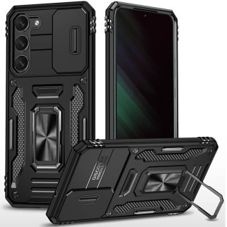 Ударостійкий чохол Camshield Army Ring для Samsung Galaxy S23+ Чорний / Black - Інтернет-магазин спільних покупок ToGether