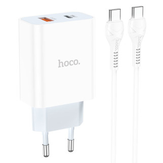 МЗП HOCO C97A PD20W+QC3.0 (1USB/1Type-C/3A) + Type-C to Type-C Білий - Інтернет-магазин спільних покупок ToGether