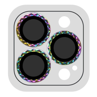 Захисне скло Metal Shine на камеру (в упак.) для Apple iPhone 12 Pro / 11 Pro / 11 Pro Max Бузковий / Rainbow - Інтернет-магазин спільних покупок ToGether