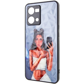 TPU+PC чохол Prisma Ladies для Oppo Reno 7 4G Black in White - Інтернет-магазин спільних покупок ToGether