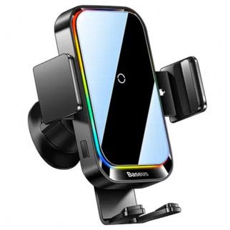 Автотримач з БЗП Baseus Halo Electric Wireless Charging Car Mount 15W (SUDD000001) Black - Інтернет-магазин спільних покупок ToGether