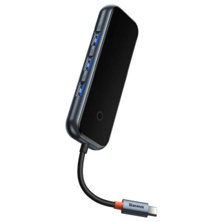 Перехідник Baseus Hub AcmeJoy 4-Port Type-C (USB3.0*3+Type-C PD&Data*1) (WKJZ) Dark Gray - Інтернет-магазин спільних покупок ToGether