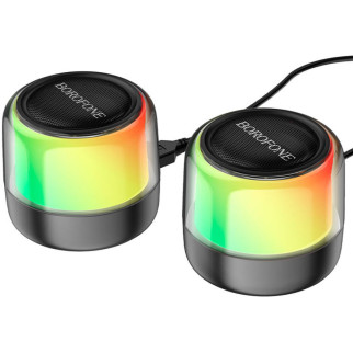 Bluetooth колонка Borofone BP12 Colorful BT wired 2-in-1 computer speaker Black - Інтернет-магазин спільних покупок ToGether