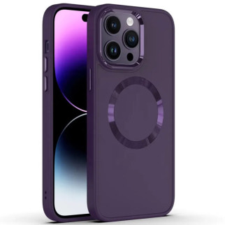 TPU чохол Bonbon Metal Style with MagSafe для Apple iPhone 12 Pro Max (6.7") Фіолетовий / Dark Purple - Інтернет-магазин спільних покупок ToGether