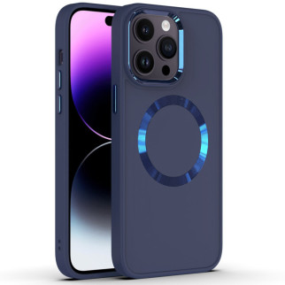 TPU чохол Bonbon Metal Style with MagSafe для Apple iPhone 13 Pro (6.1") Синій / Cosmos Blue - Інтернет-магазин спільних покупок ToGether