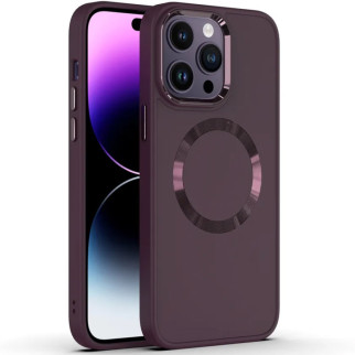 TPU чохол Bonbon Metal Style with MagSafe для Apple iPhone 13 Pro Max (6.7") Бордовий / Plum - Інтернет-магазин спільних покупок ToGether