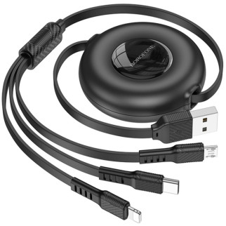 Дата кабель Borofone BX74 USB to 3in1 (1m) Black - Інтернет-магазин спільних покупок ToGether