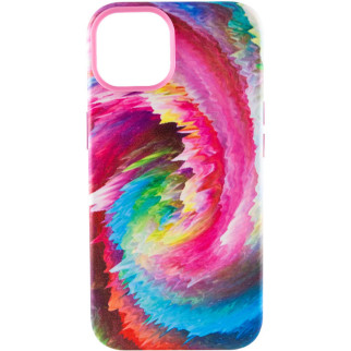 Шкіряний чохол Colour Splash with MagSafe для Apple iPhone 12 Pro / 12 (6.1") Pink / Blue - Інтернет-магазин спільних покупок ToGether