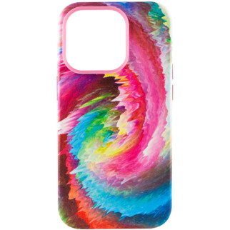 Шкіряний чохол Colour Splash with MagSafe для Apple iPhone 13 Pro (6.1") Pink / Blue - Інтернет-магазин спільних покупок ToGether