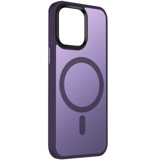 TPU+PC чохол Metal Buttons with MagSafe Colorful для Apple iPhone 14 (6.1") Темно-фіолетовий - Інтернет-магазин спільних покупок ToGether