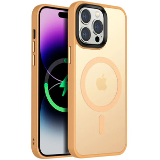 TPU+PC чохол Metal Buttons with MagSafe Colorful для Apple iPhone 14 Pro Max (6.7") Персиковий - Інтернет-магазин спільних покупок ToGether