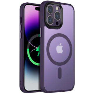 TPU+PC чохол Metal Buttons with MagSafe Colorful для Apple iPhone 12 Pro / 12 (6.1") Темно-фіолетовий - Інтернет-магазин спільних покупок ToGether