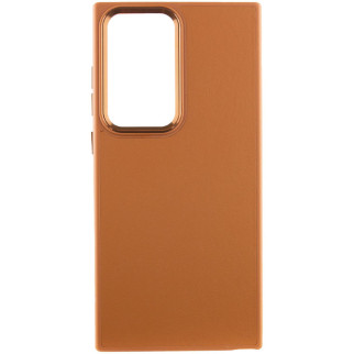 Шкіряний чохол Bonbon Leather Metal Style для Samsung Galaxy S22 Ultra Коричневий / Brown - Інтернет-магазин спільних покупок ToGether