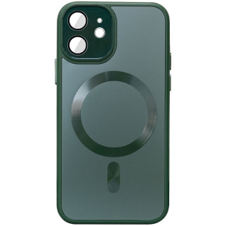 Чохол TPU+Glass Sapphire Midnight with MagSafe для Apple iPhone 12 (6.1") Зелений / Forest green - Інтернет-магазин спільних покупок ToGether