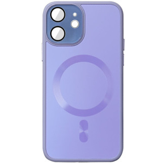 Чохол TPU+Glass Sapphire Midnight with MagSafe для Apple iPhone 12 (6.1") Бузковий / Dasheen - Інтернет-магазин спільних покупок ToGether