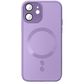 Чохол TPU+Glass Sapphire Midnight with MagSafe для Apple iPhone 12 (6.1") Бузковий / Lilac - Інтернет-магазин спільних покупок ToGether