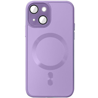 Чохол TPU+Glass Sapphire Midnight with MagSafe для Apple iPhone 14 (6.1") Бузковий / Lilac - Інтернет-магазин спільних покупок ToGether