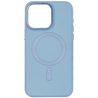 Шкіряний чохол Bonbon Leather Metal Style with MagSafe для Apple iPhone 11 (6.1") Блакитний / Mist blue - Інтернет-магазин спільних покупок ToGether