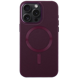 Шкіряний чохол Bonbon Leather Metal Style with MagSafe для Apple iPhone 11 Pro Max (6.5") Бордовий / Plum - Інтернет-магазин спільних покупок ToGether