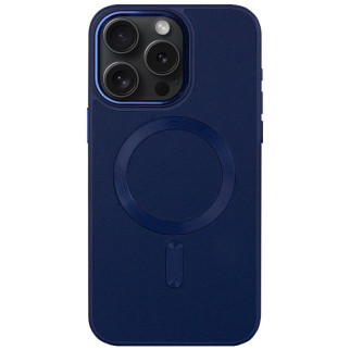 Шкіряний чохол Bonbon Leather Metal Style with MagSafe для Apple iPhone 12 Pro Max (6.7") Синій / Navy blue - Інтернет-магазин спільних покупок ToGether